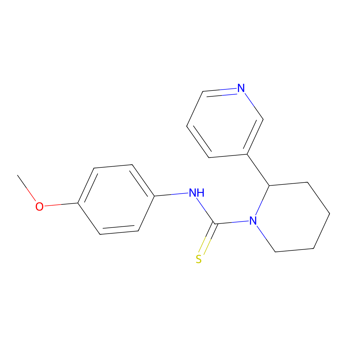 N-(4-methoxyphenyl)-2-(pyridin-3-yl)piperidine-1-carbothioamide molecular structure, CAS 399003-11-3