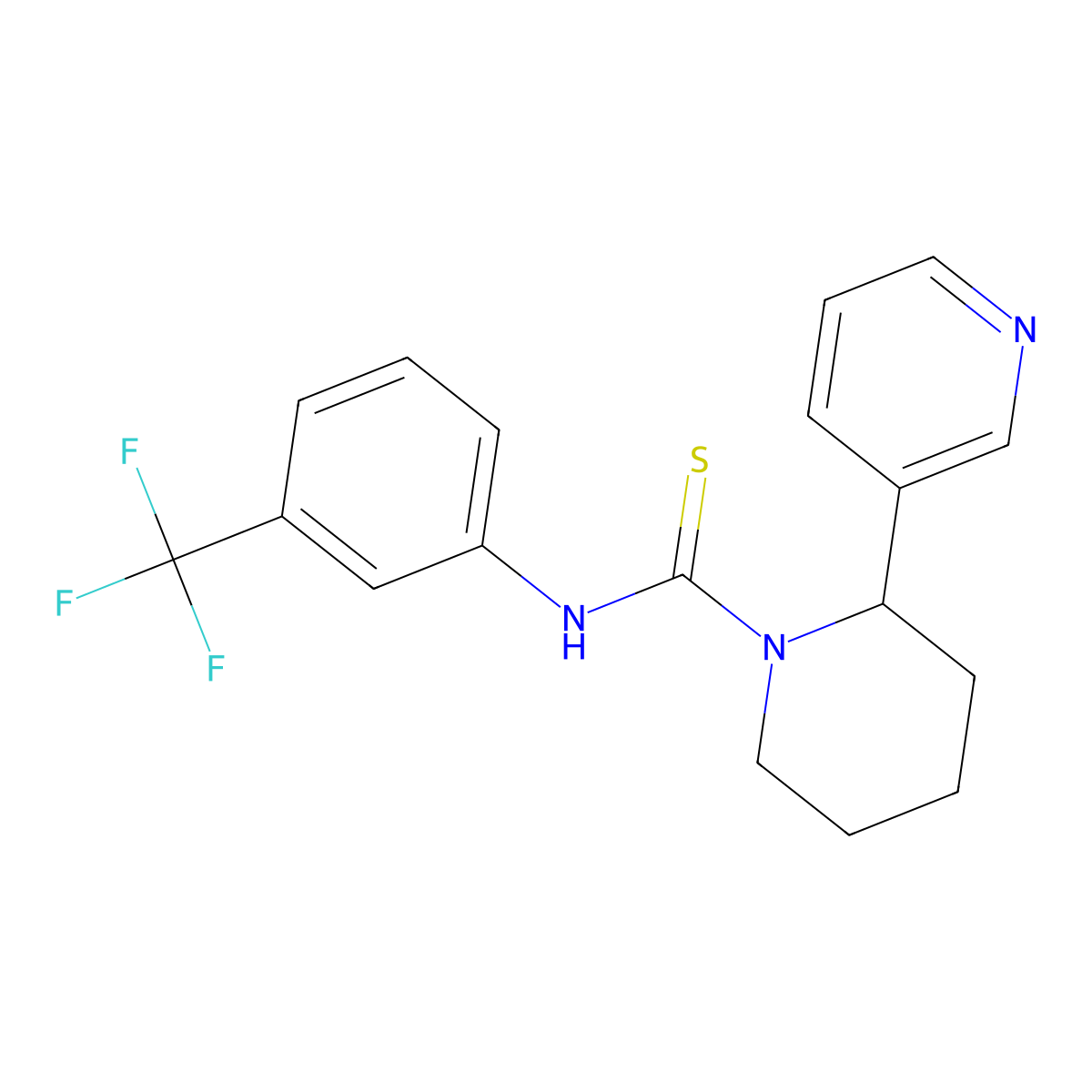 2-(Pyridin-3-YL)-N-[3-(trifluoromethyl)phenyl]piperidine-1-carbothioamide molecular structure, CAS 399003-19-1