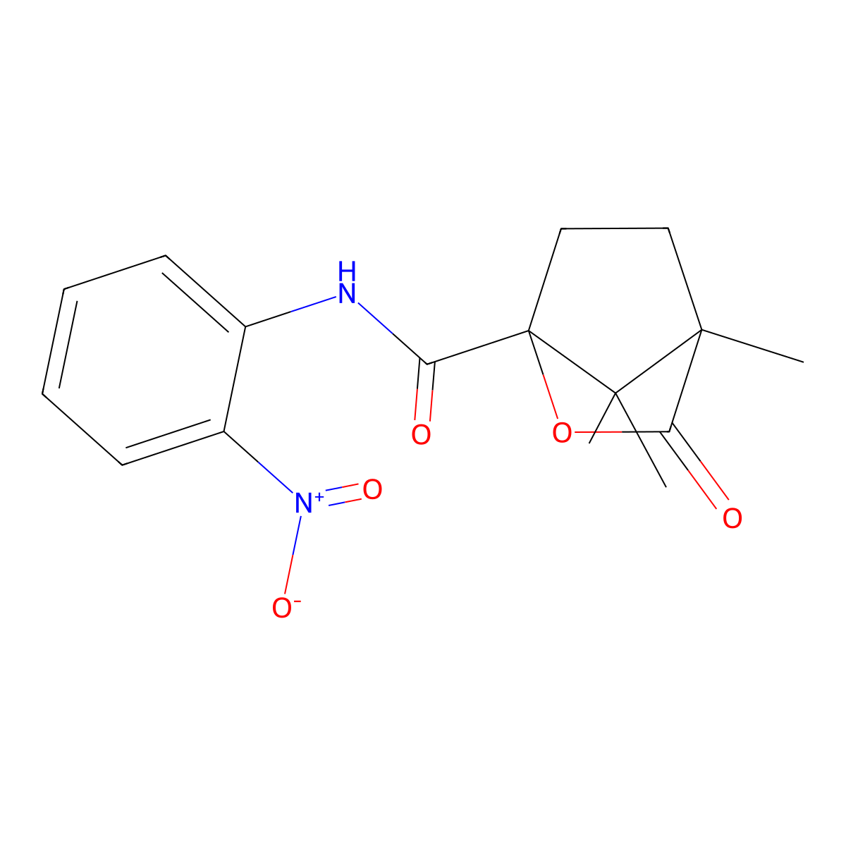 4,7,7-trimethyl-N-(2-nitrophenyl)-3-oxo-2-oxabicyclo[2.2.1]heptane-1-carboxamide molecular structure, CAS 399004-55-8