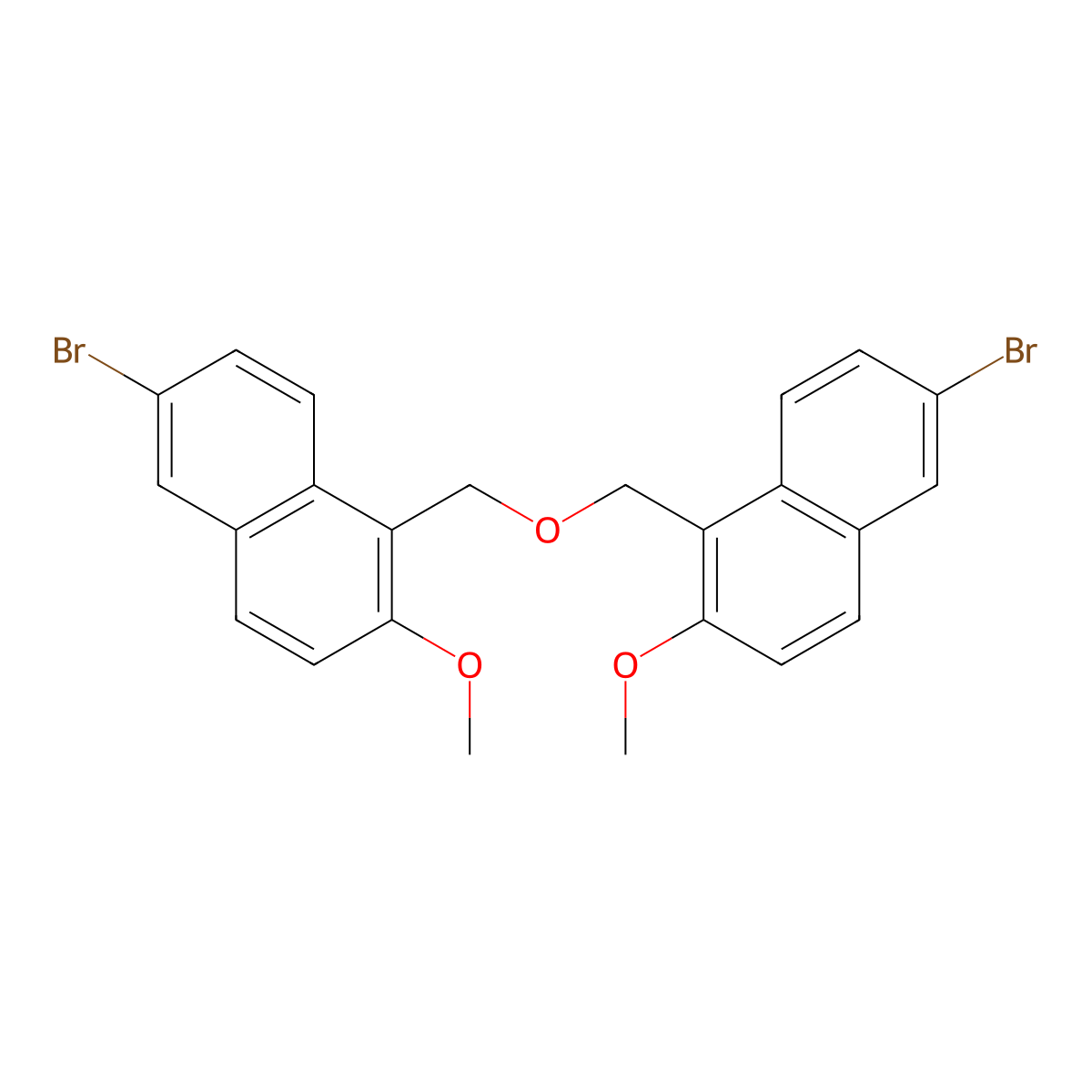 (6-Bromo-2-methoxynaphthyl)[(6-bromo-2-methoxynaphthyl)methoxy]methane molecular structure, CAS 399005-37-9