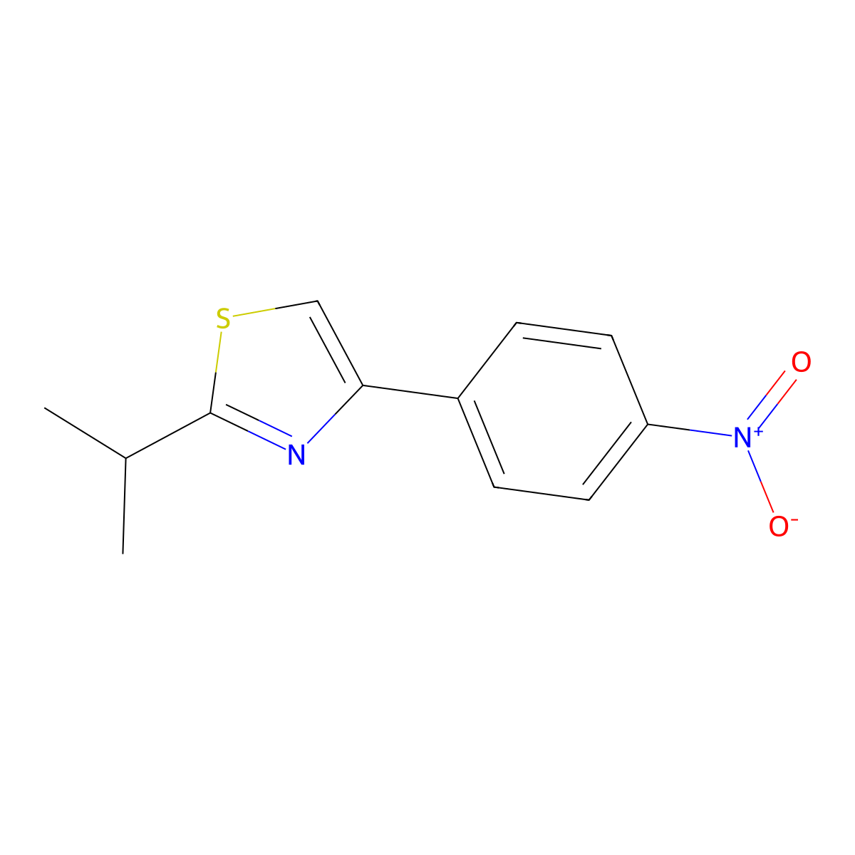 2-Isopropyl-4-(4-nitrophenyl)thiazole molecular structure, CAS 399005-80-2