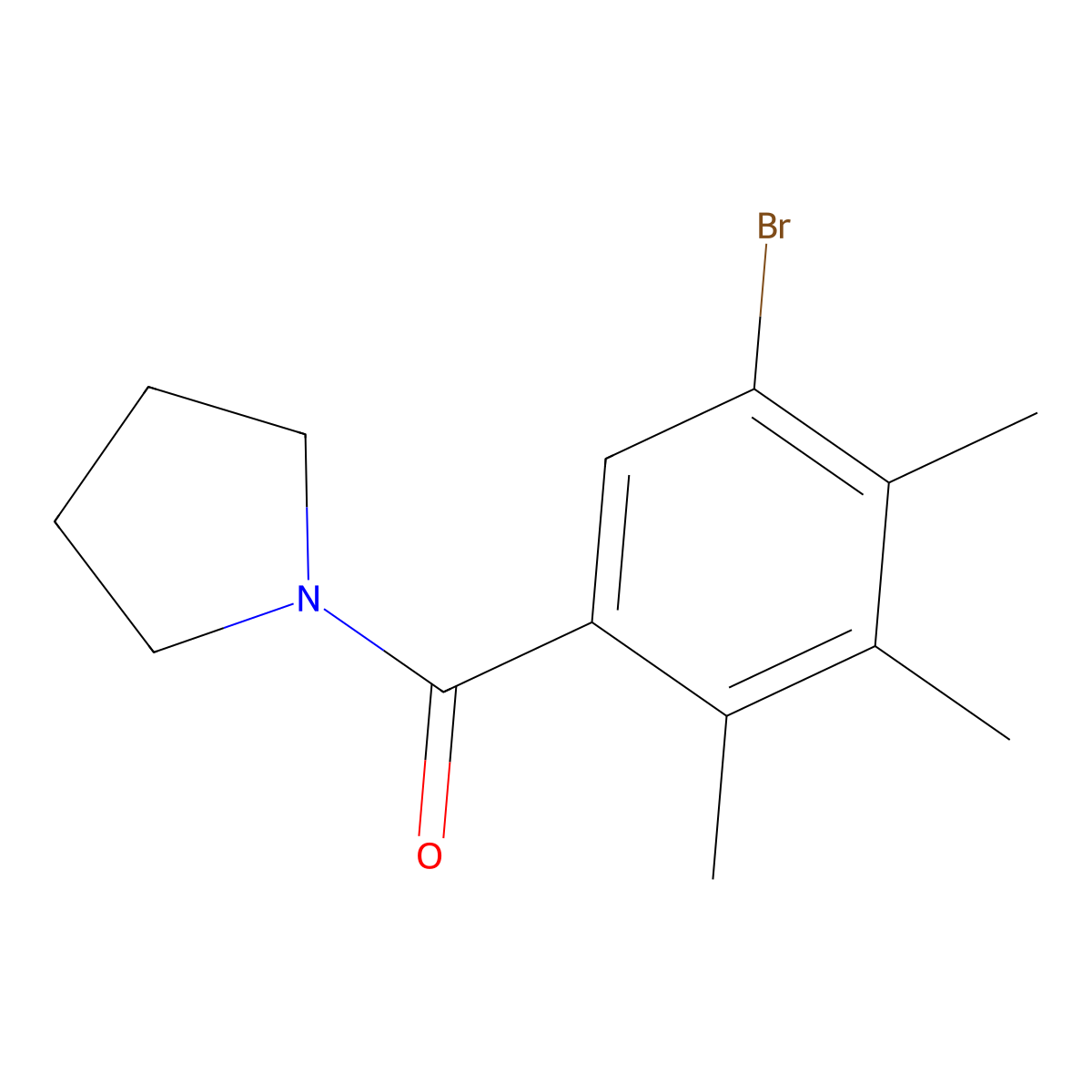 (5-Bromo-2,3,4-trimethylphenyl)(pyrrolidin-1-yl)methanone molecular structure, CAS 399006-00-9