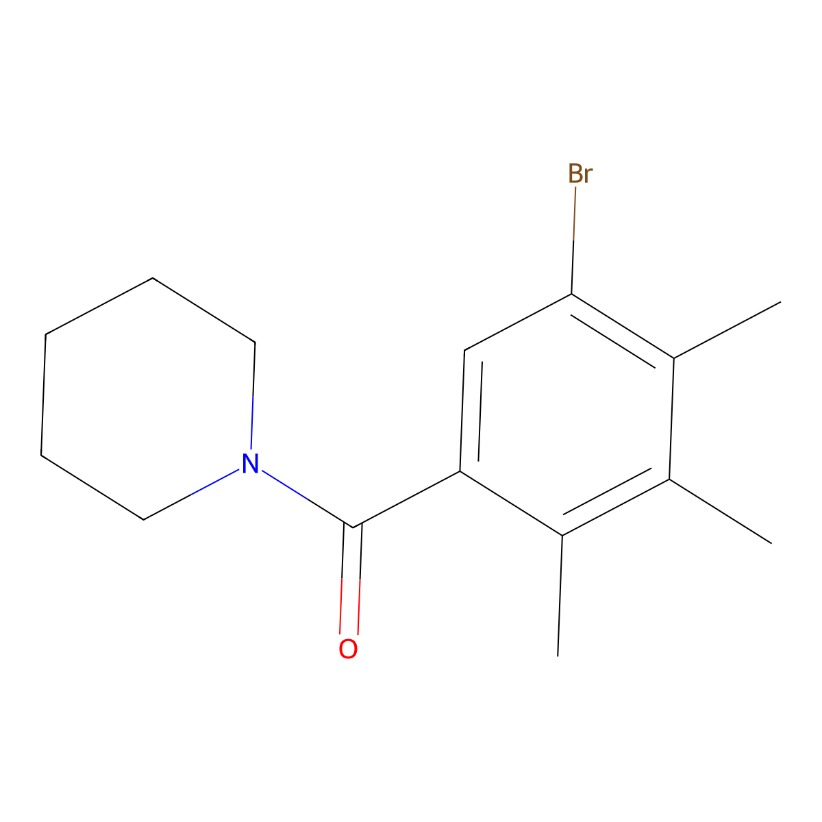1-(5-Bromo-2,3,4-trimethylbenzoyl)piperidine molecular structure, CAS 399006-03-2