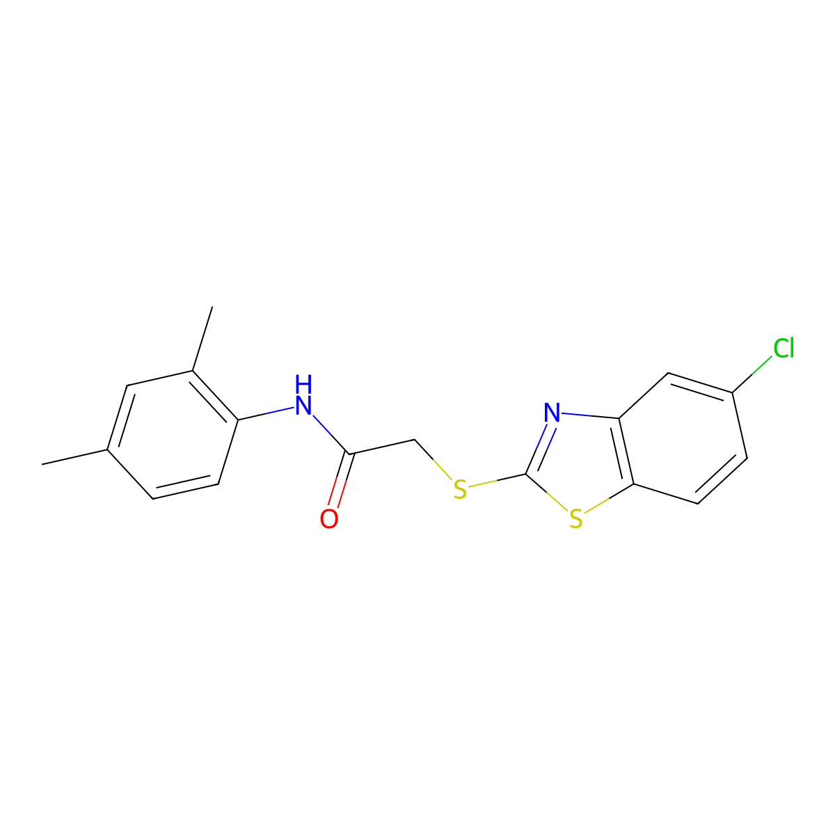2-[(5-chloro-1,3-benzothiazol-2-yl)sulfanyl]-N-(2,4-dimethylphenyl)acetamide molecular structure, CAS 399010-15-2