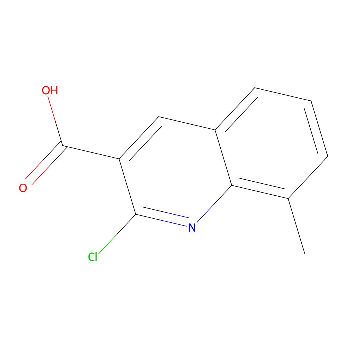 2-Chloro-8-methylquinoline-3-carboxylic acid molecular structure, CAS 399017-39-1