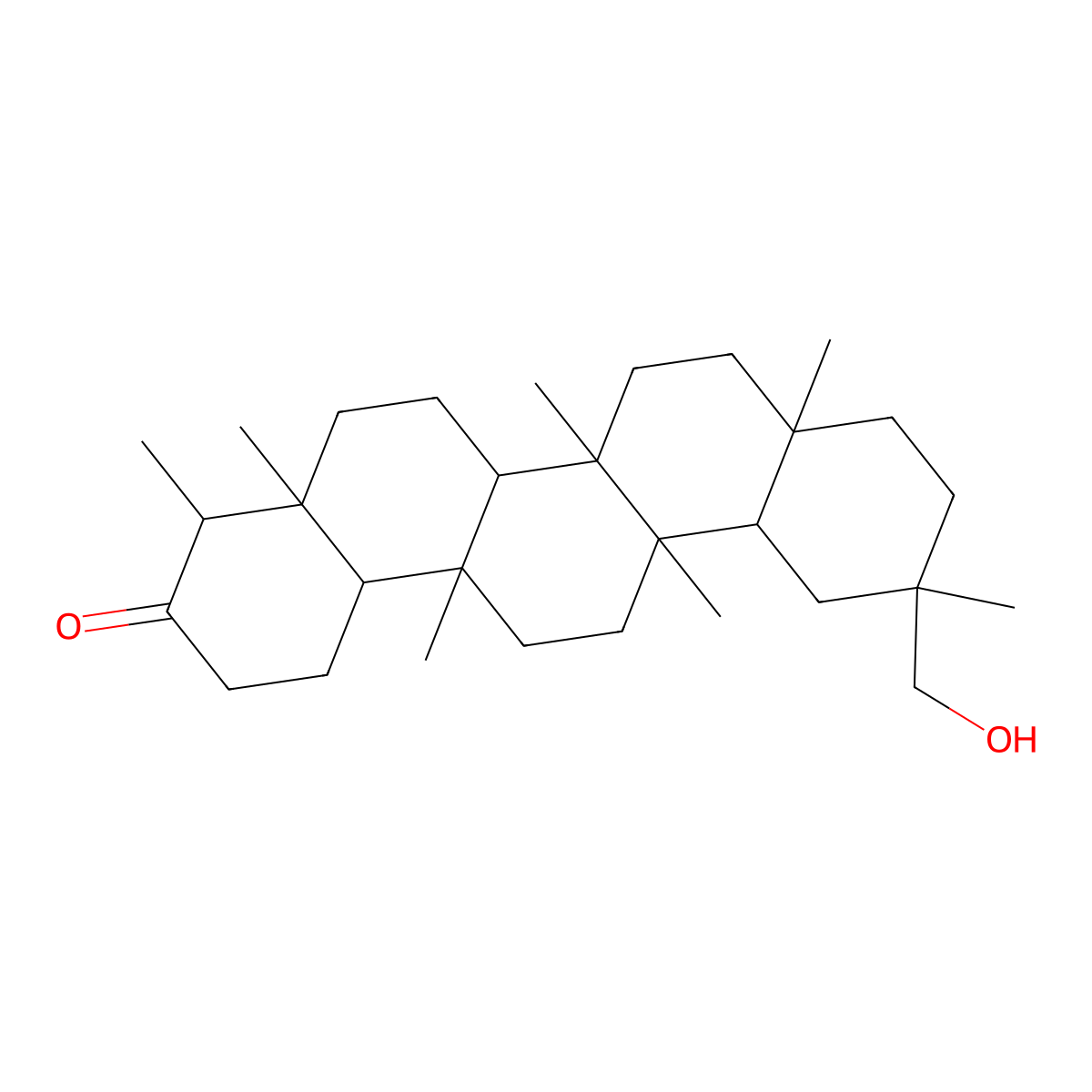 D:A-Friedooleanan-3-one, 29-hydroxy-, (20alpha)- molecular structure, CAS 39903-21-4