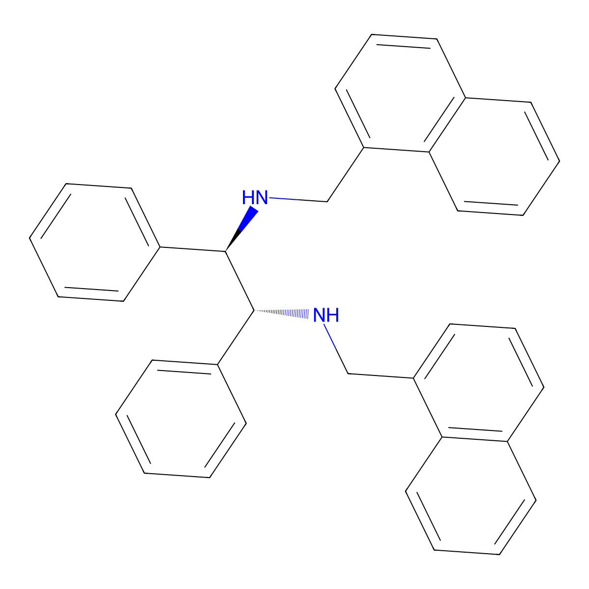 (1R,2R)-N1,N2-Bis(naphthalen-1-ylmethyl)-1,2-diphenylethane-1,2-diamine molecular structure, CAS 399041-17-9