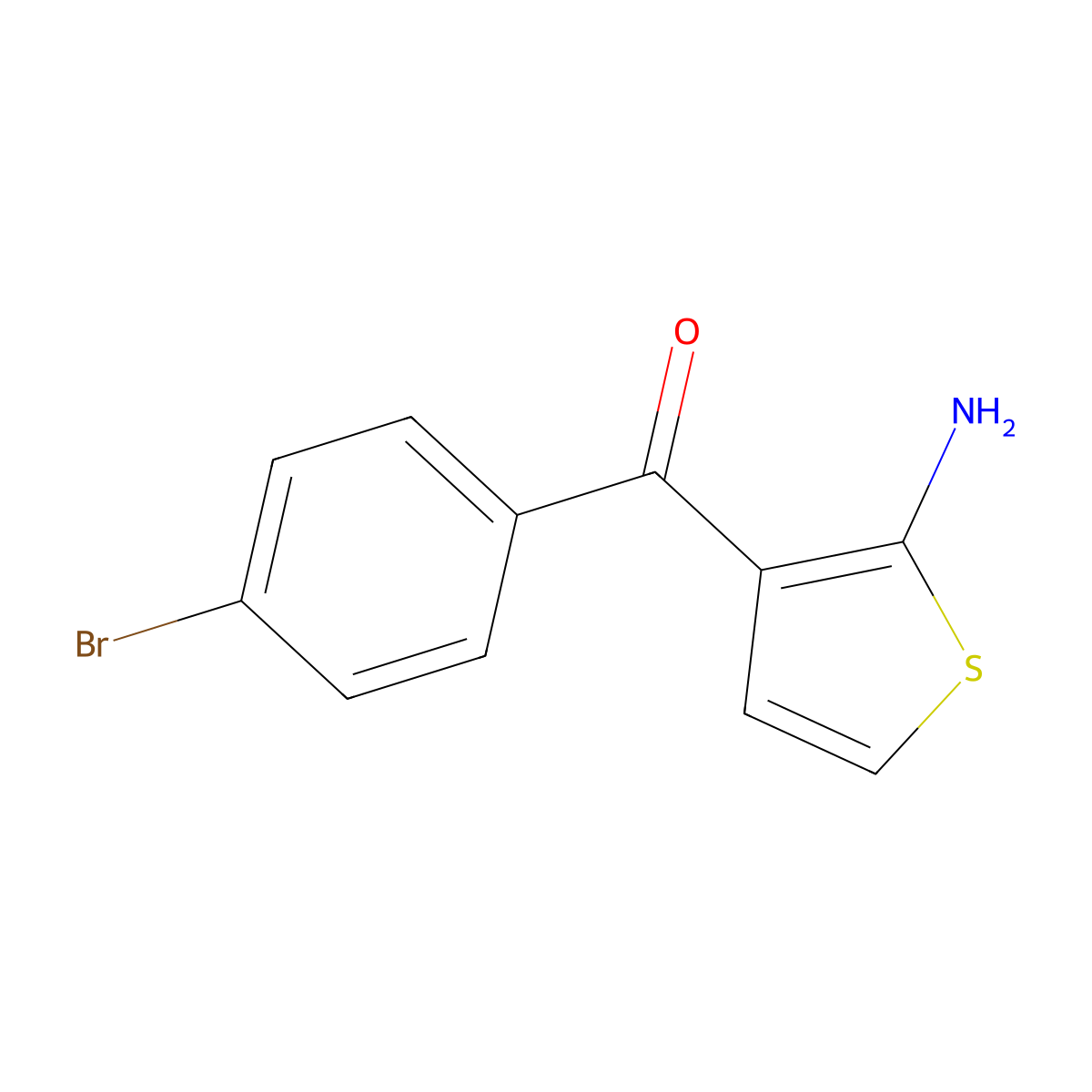 2-Amino-3-(4-bromobenzoyl)thiophene molecular structure, CAS 399043-24-4
