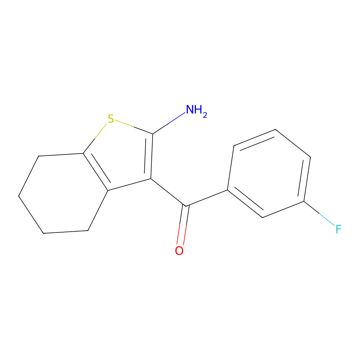 3-(3-Fluorobenzoyl)-4,5,6,7-tetrahydro-1-benzothiophen-2-amine molecular structure, CAS 399043-35-7