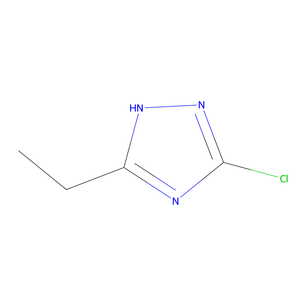3-chloro-5-ethyl-1H-1,2,4-triazole molecular structure, CAS 39908-97-9