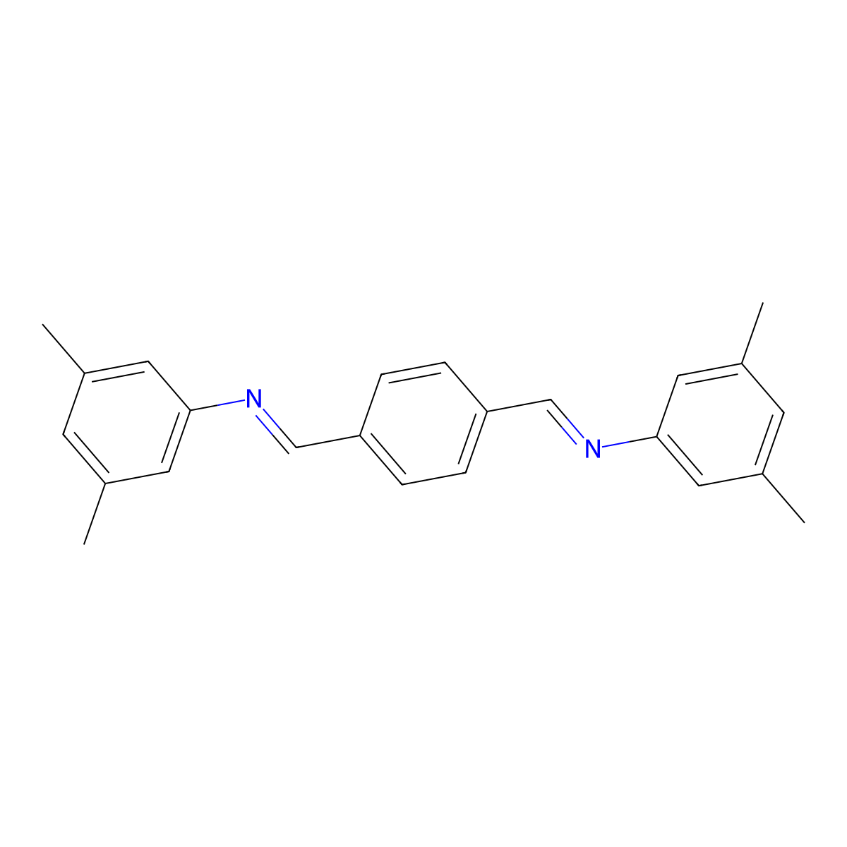 N,N'-Terephthalylidenebis(3,5-dimethylaniline) molecular structure, CAS 39909-84-7
