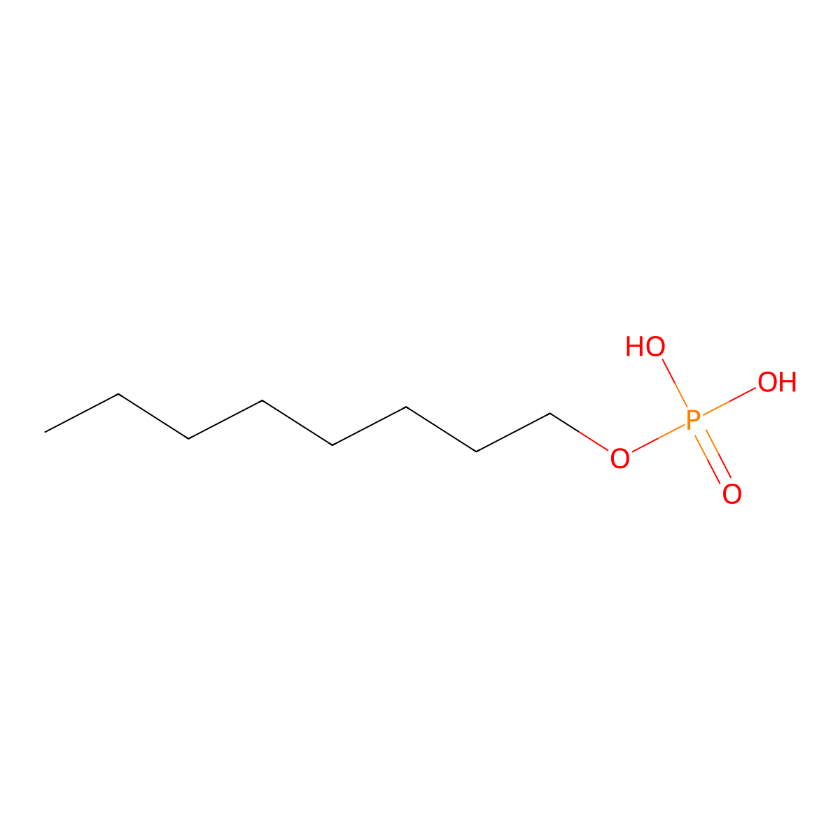 Monooctyl phosphate molecular structure, CAS 3991-73-9