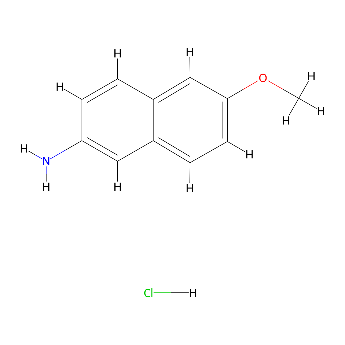 6-Methoxynaphthalen-2-amine hydrochloride molecular structure, CAS 3991-79-5