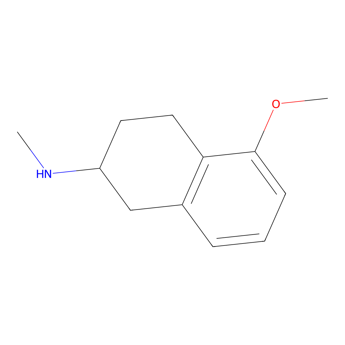 (5-Methoxy-1,2,3,4-tetrahydro-naphthalen-2-yl)-methyl-amine molecular structure, CAS 3991-84-2