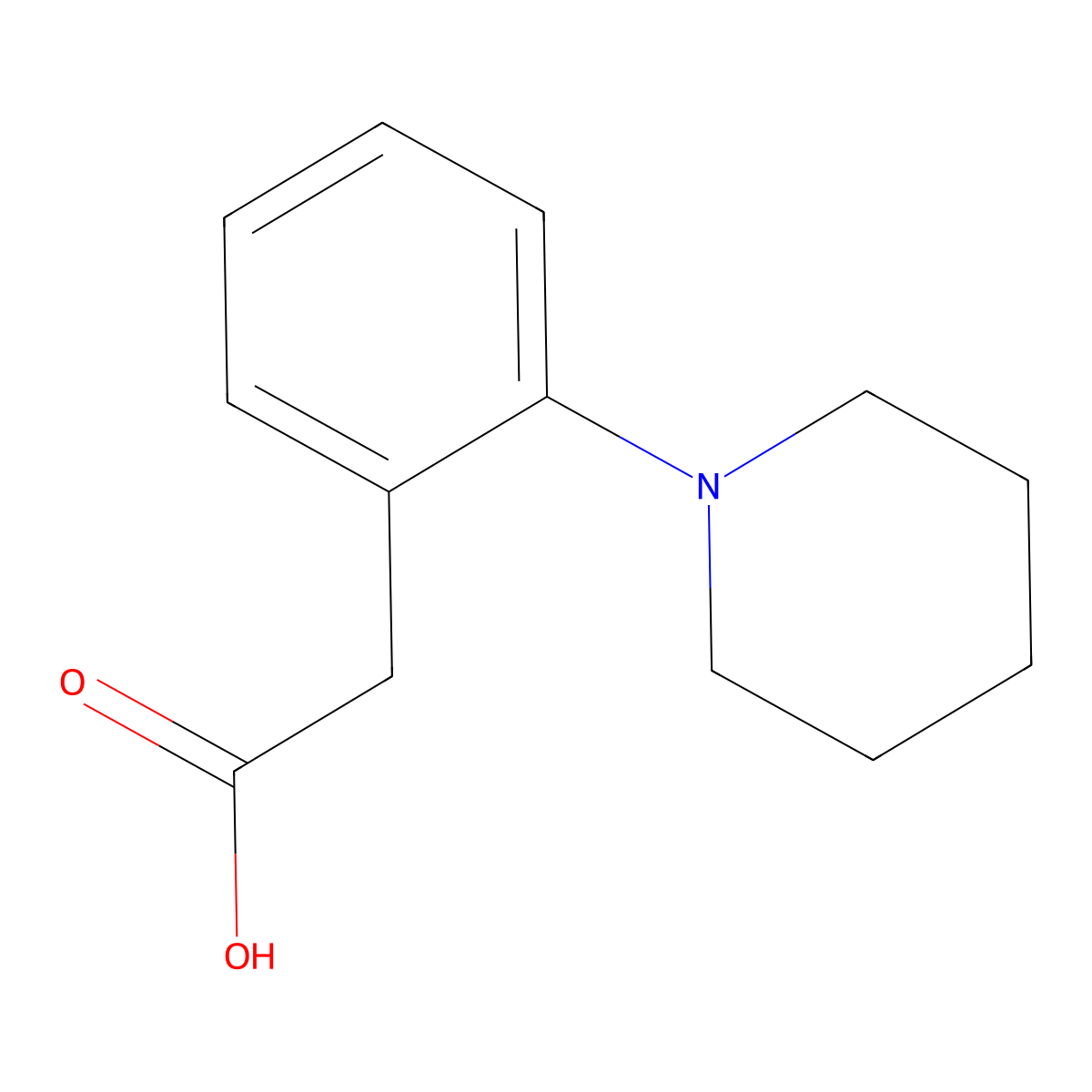 2-(1-Piperidinyl)benzeneacetic acid molecular structure, CAS 39911-07-4
