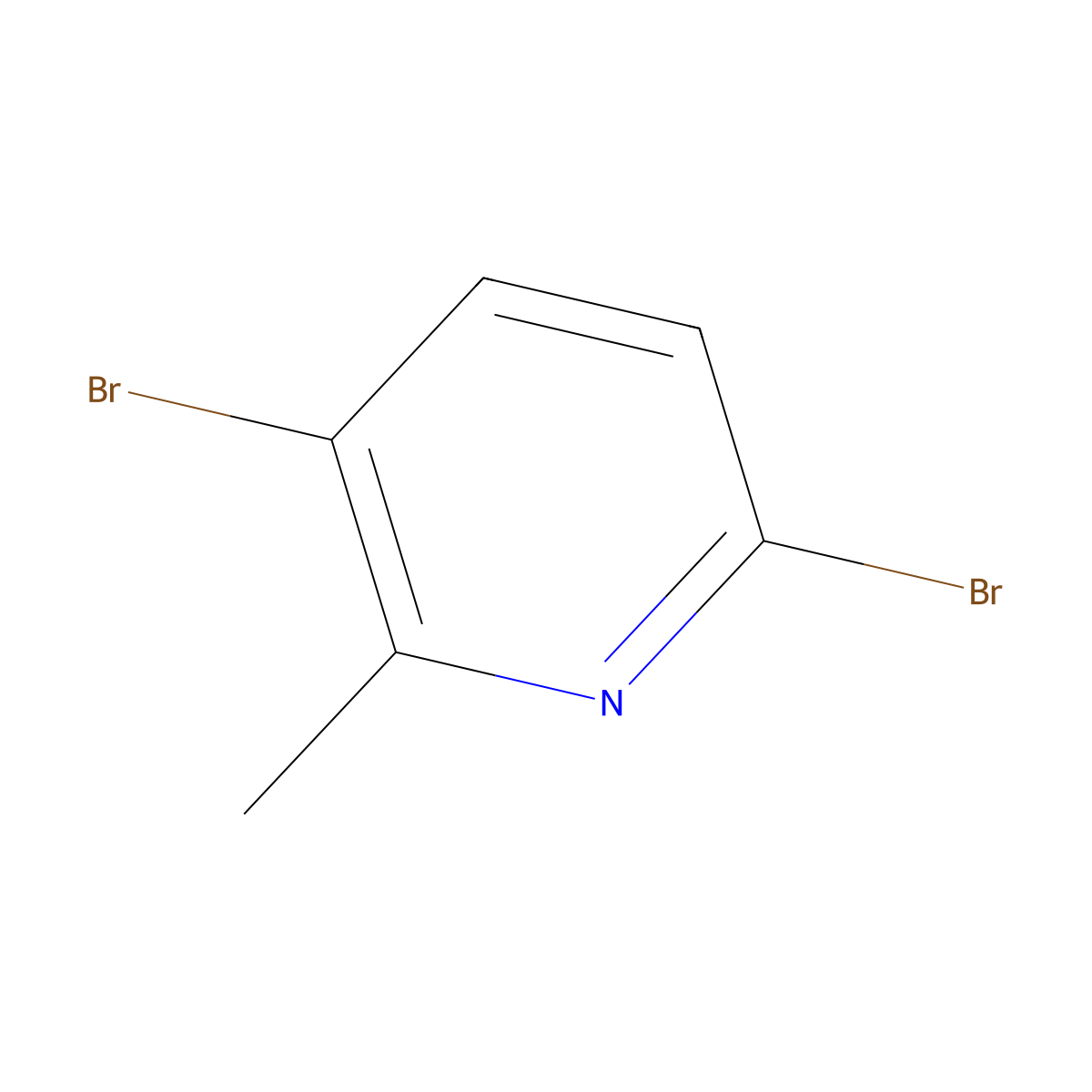 3,6-Dibromo-2-methylpyridine molecular structure, CAS 39919-65-8