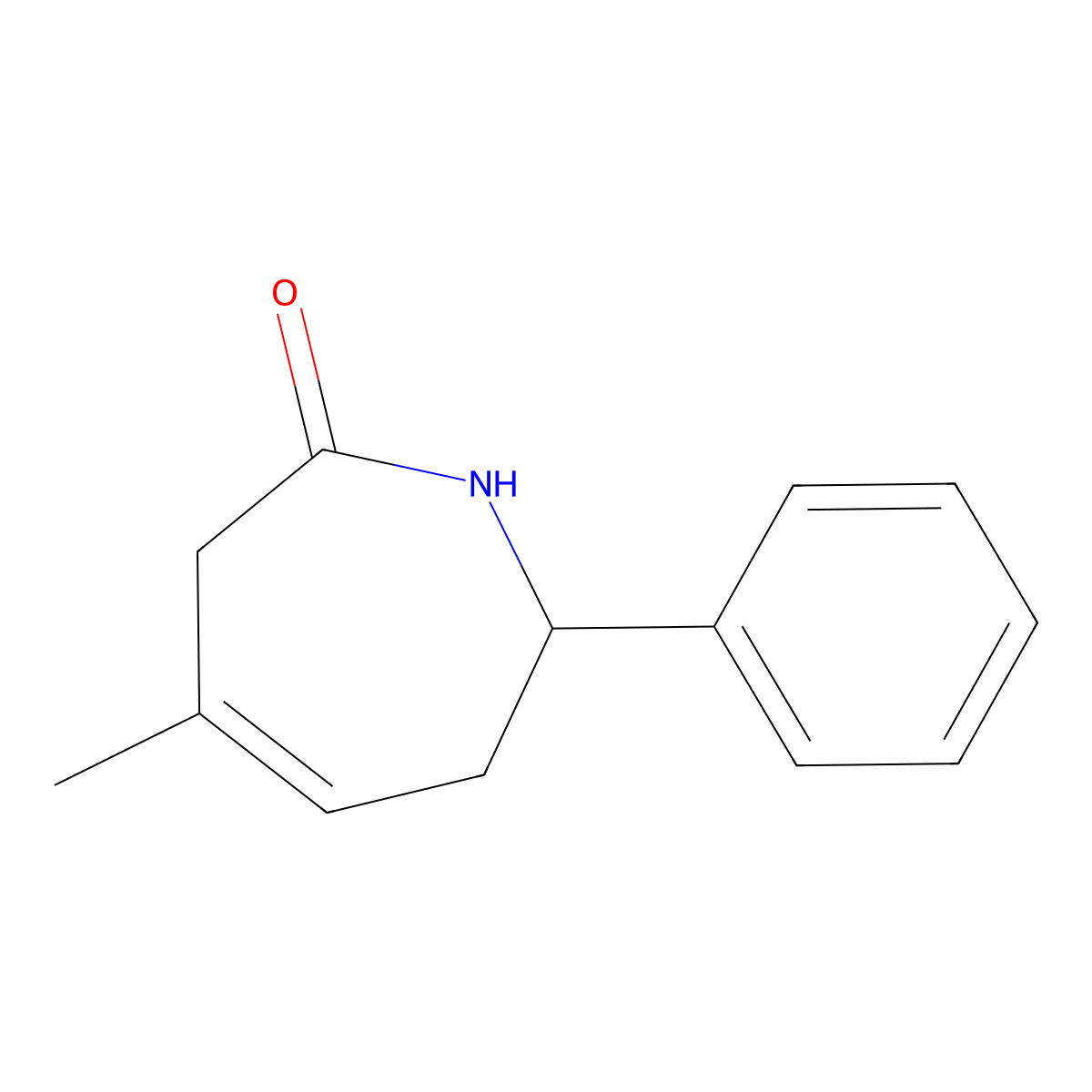4-methyl-7-phenyl-1,3,6,7-tetrahydro-2H-azepin-2-one molecular structure, CAS 39919-74-9