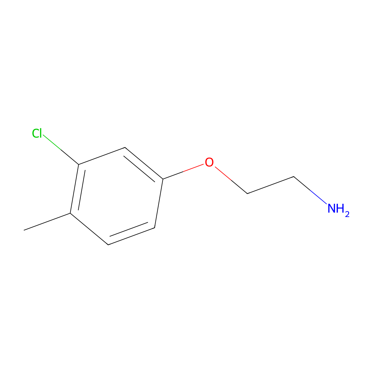 2-(3-Chloro-4-methylphenoxy)ethan-1-amine molecular structure, CAS 3992-05-0