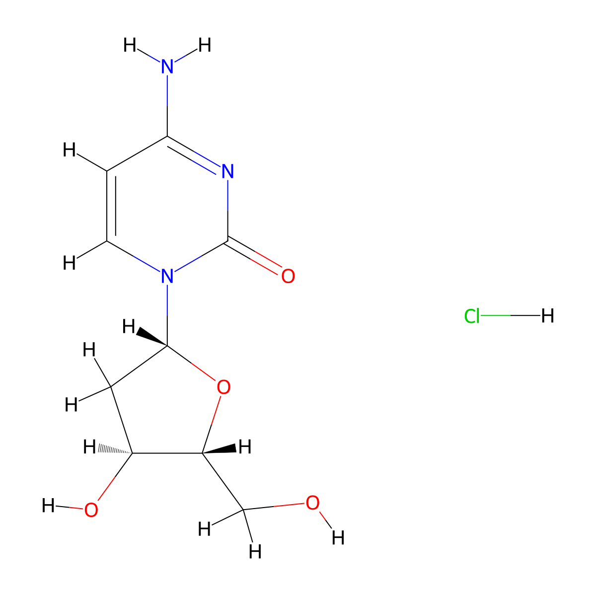 Deoxycytidine hydrochloride molecular structure, CAS 3992-42-5
