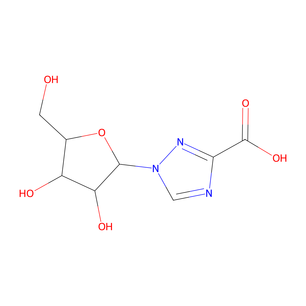 Ribavirin carboxylic acid molecular structure, CAS 39925-19-4