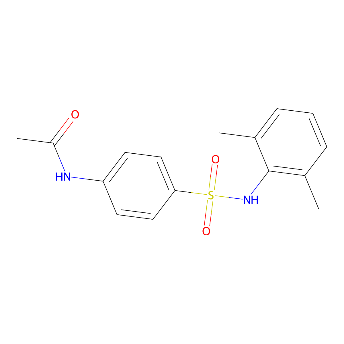 N4-Acetyl-N1-(2,6-xylyl)sulfanilamide molecular structure, CAS 39925-91-2