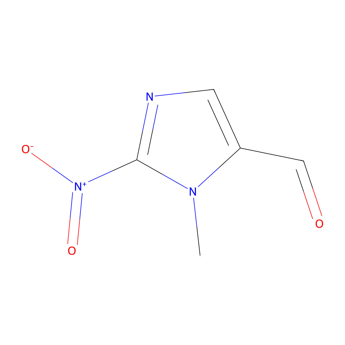 1-Methyl-2-nitro-1H-imidazole-5-carboxaldehyde molecular structure, CAS 39928-74-0