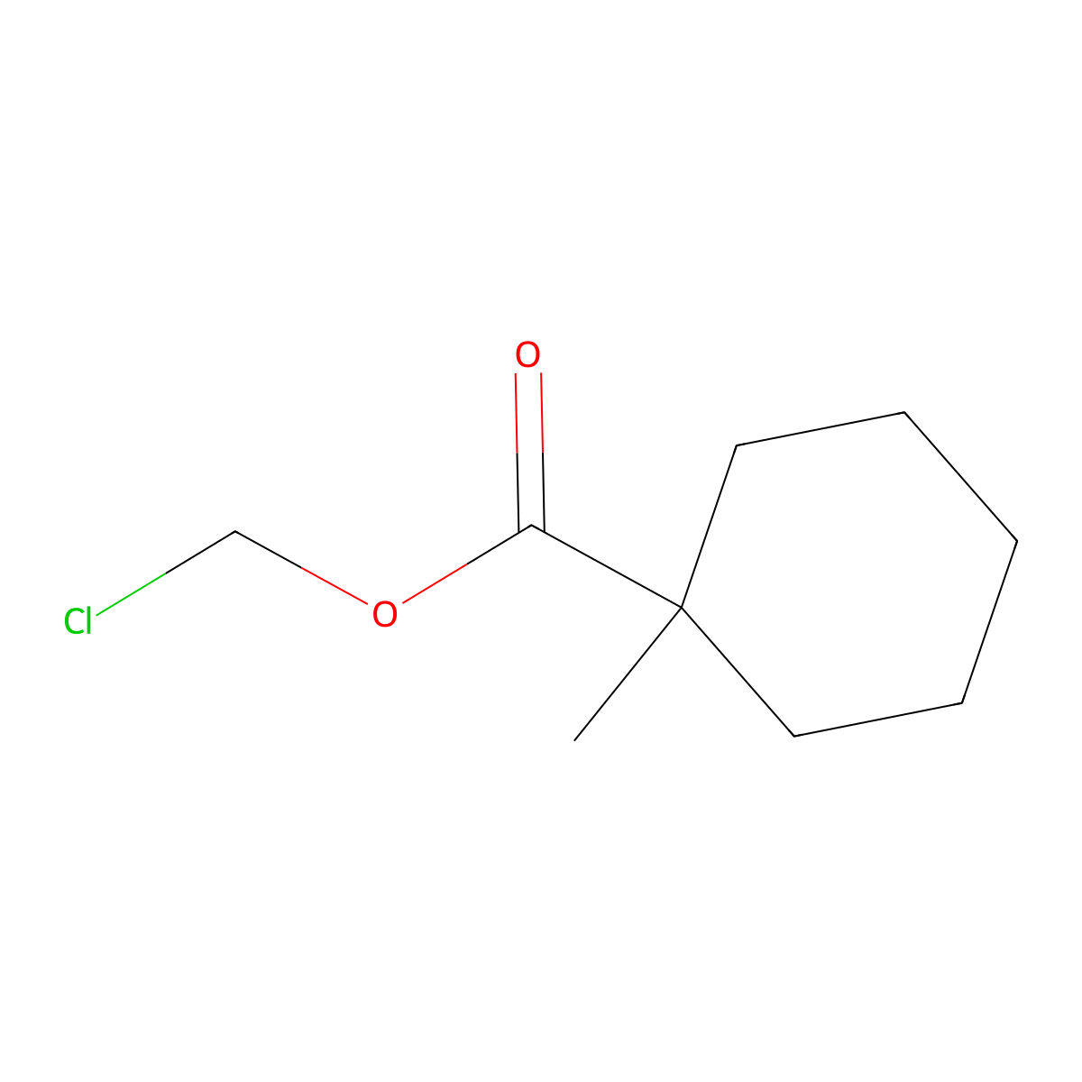 Chloromethyl 1-methylcyclohexane-1-carboxylate molecular structure, CAS 39929-64-1