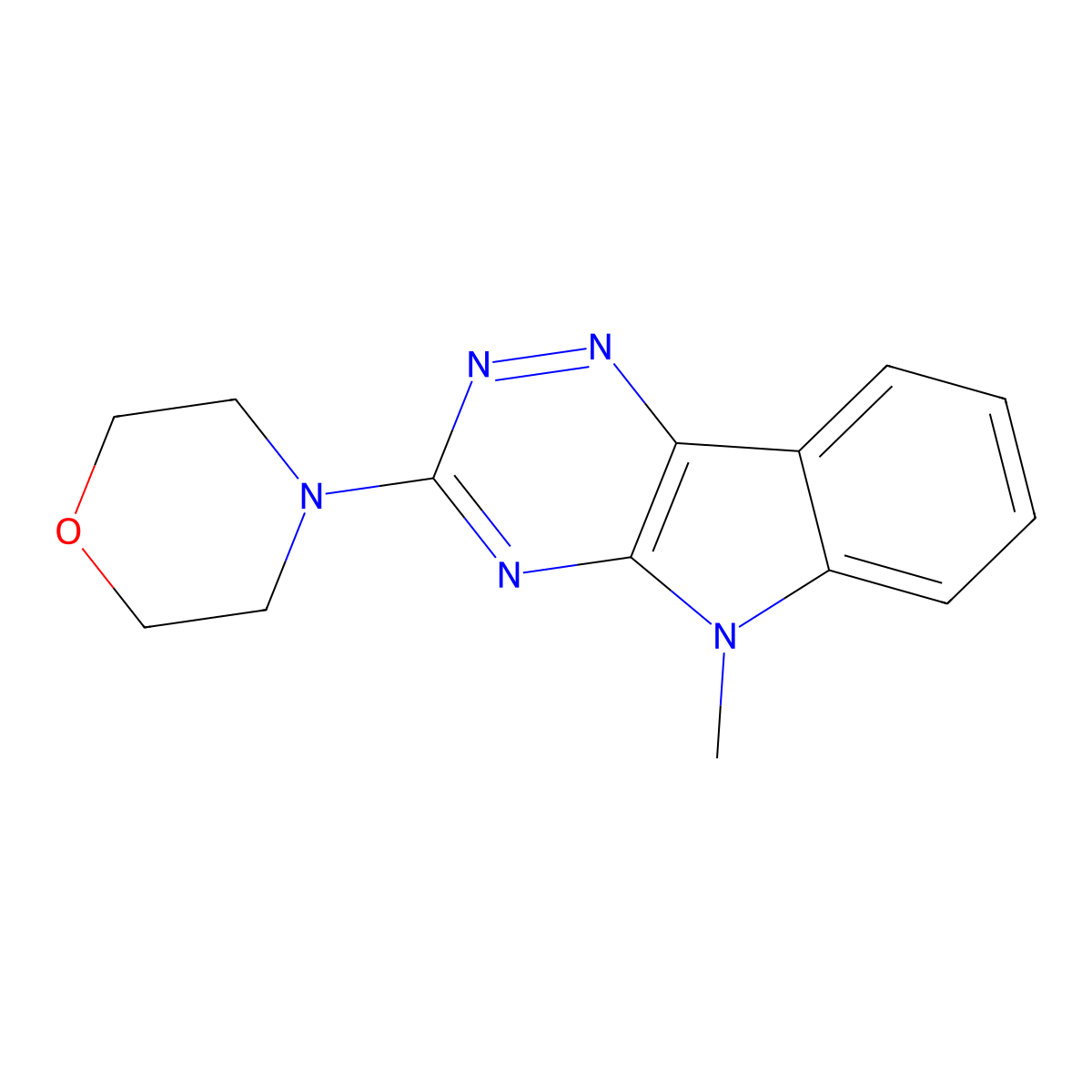 4-(5-Methyl-2,3,6-triazino[5,4-B]indol-3-YL)morpholine molecular structure, CAS 3993-22-4
