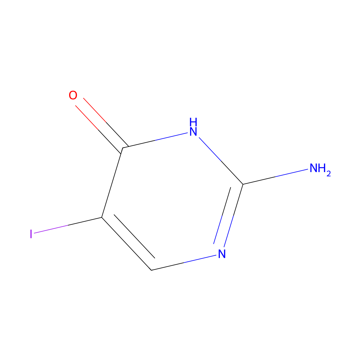 2-Amino-4-hydroxy-5-iodopyrimidine molecular structure, CAS 3993-79-1