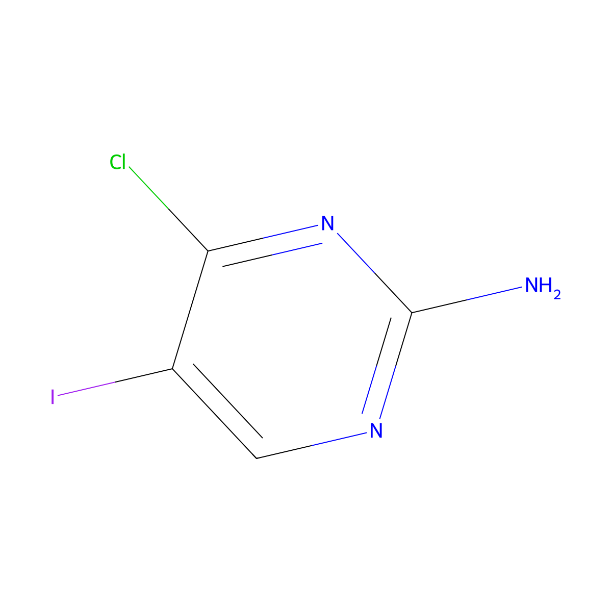 4-Chloro-5-iodopyrimidin-2-amine molecular structure, CAS 3993-80-4