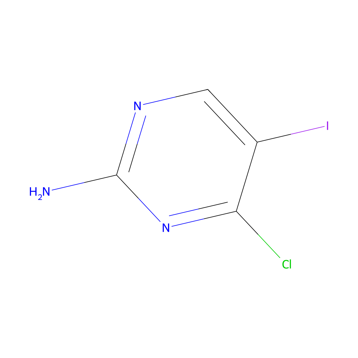 4-Chloro-5-iodopyrimidin-2-amine molecular structure, CAS 3993-80-4