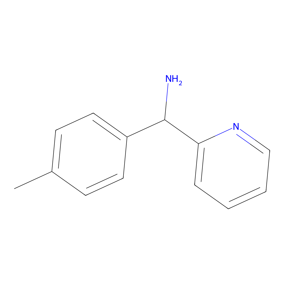 alpha-(4-Methylphenyl)-2-pyridinemethanamine molecular structure, CAS 39930-13-7