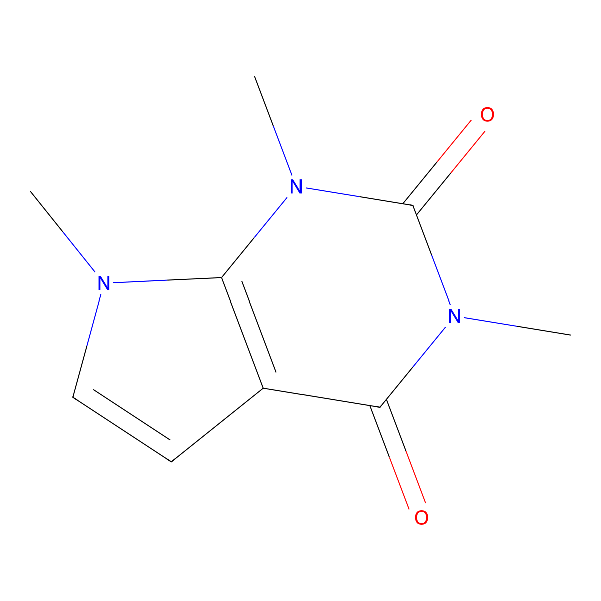 1,3,7-Trimethyl-1H-pyrrolo(2,3-d)pyrimidine-2,4(3H,7H)-dione molecular structure, CAS 39930-51-3