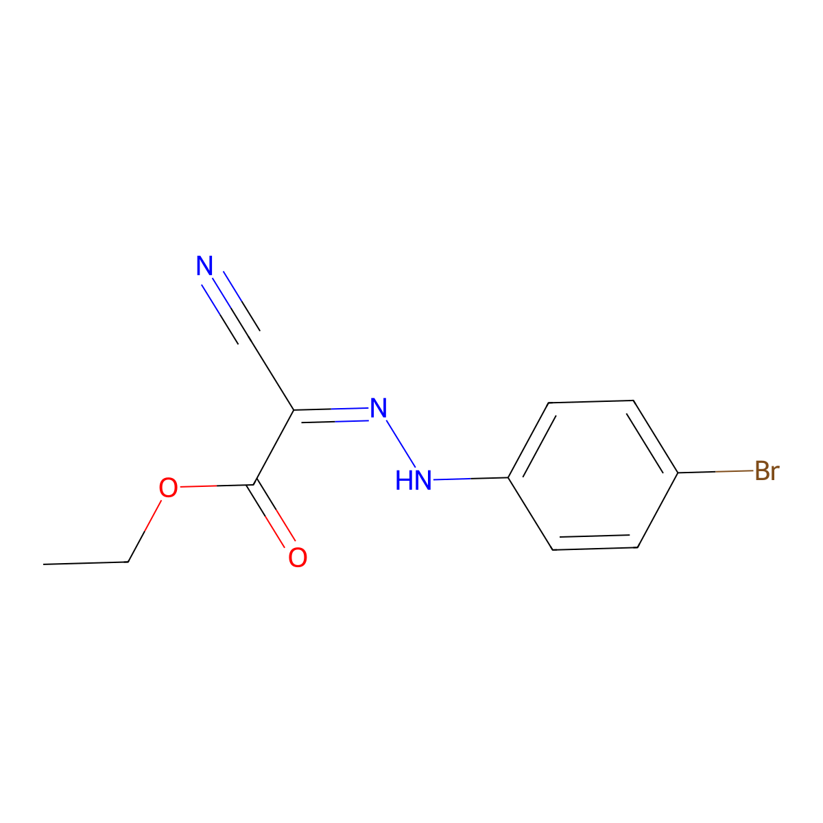 Acetic acid, [(4-bromophenyl)hydrazono]cyano-, ethyl ester molecular structure, CAS 3994-25-0