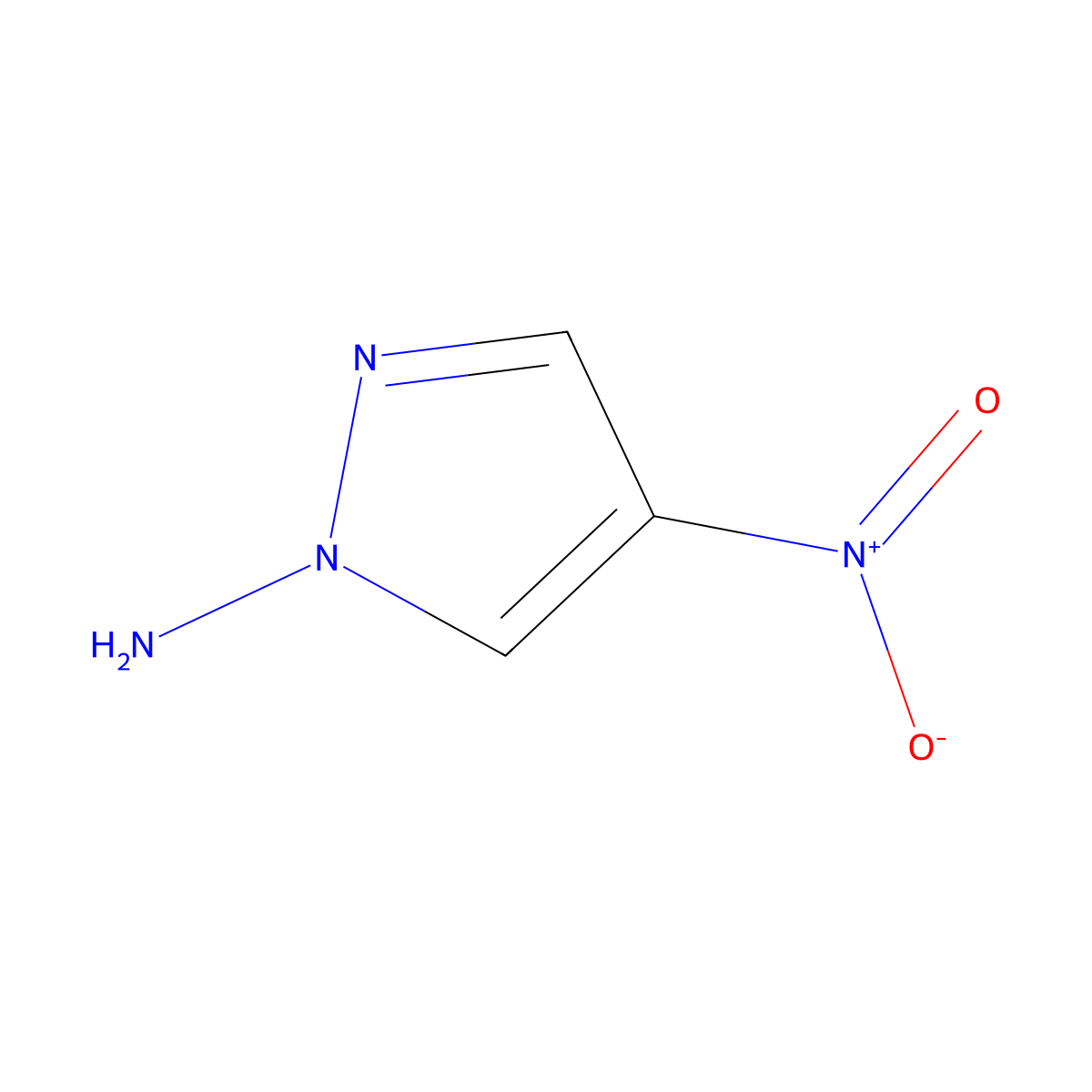 4-nitro-1H-pyrazol-1-amine molecular structure, CAS 3994-40-9