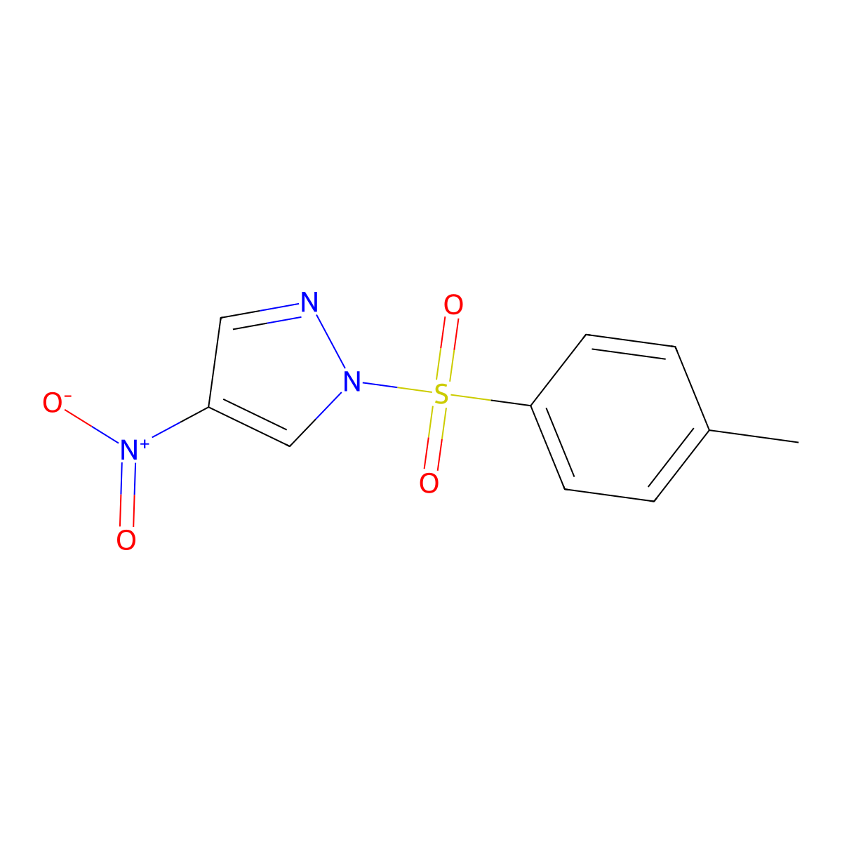 Pyrazole, 1-(4-methylphenylsulfonyl)-4-nitro- molecular structure, CAS 3994-49-8