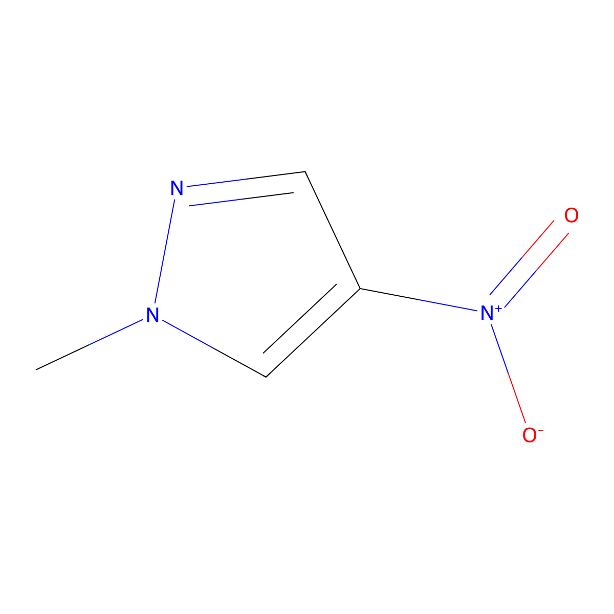 1-methyl-4-nitro-1H-pyrazole molecular structure, CAS 3994-50-1