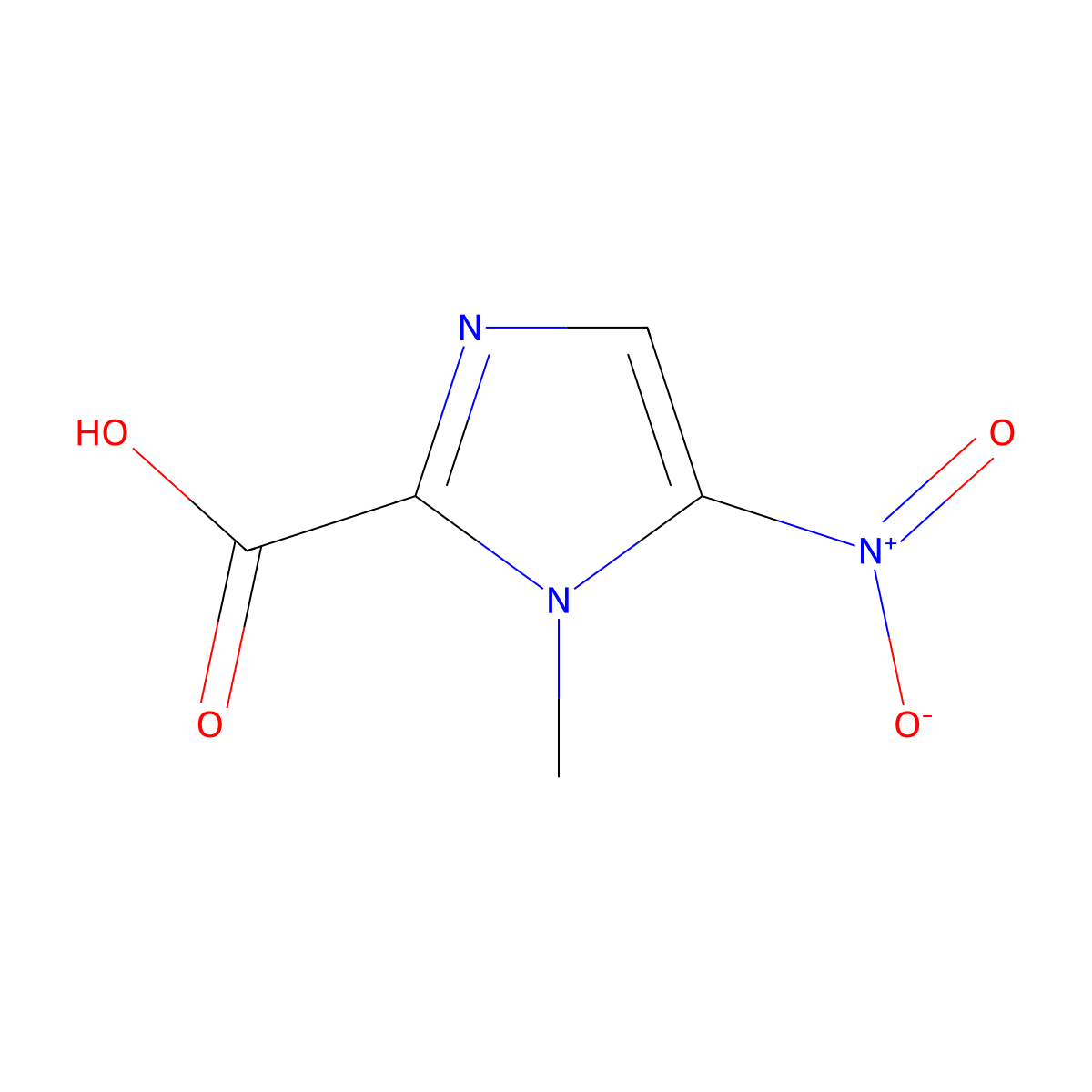 1-Methyl-5-nitro-1H-imidazole-2-carboxylic acid molecular structure, CAS 3994-53-4