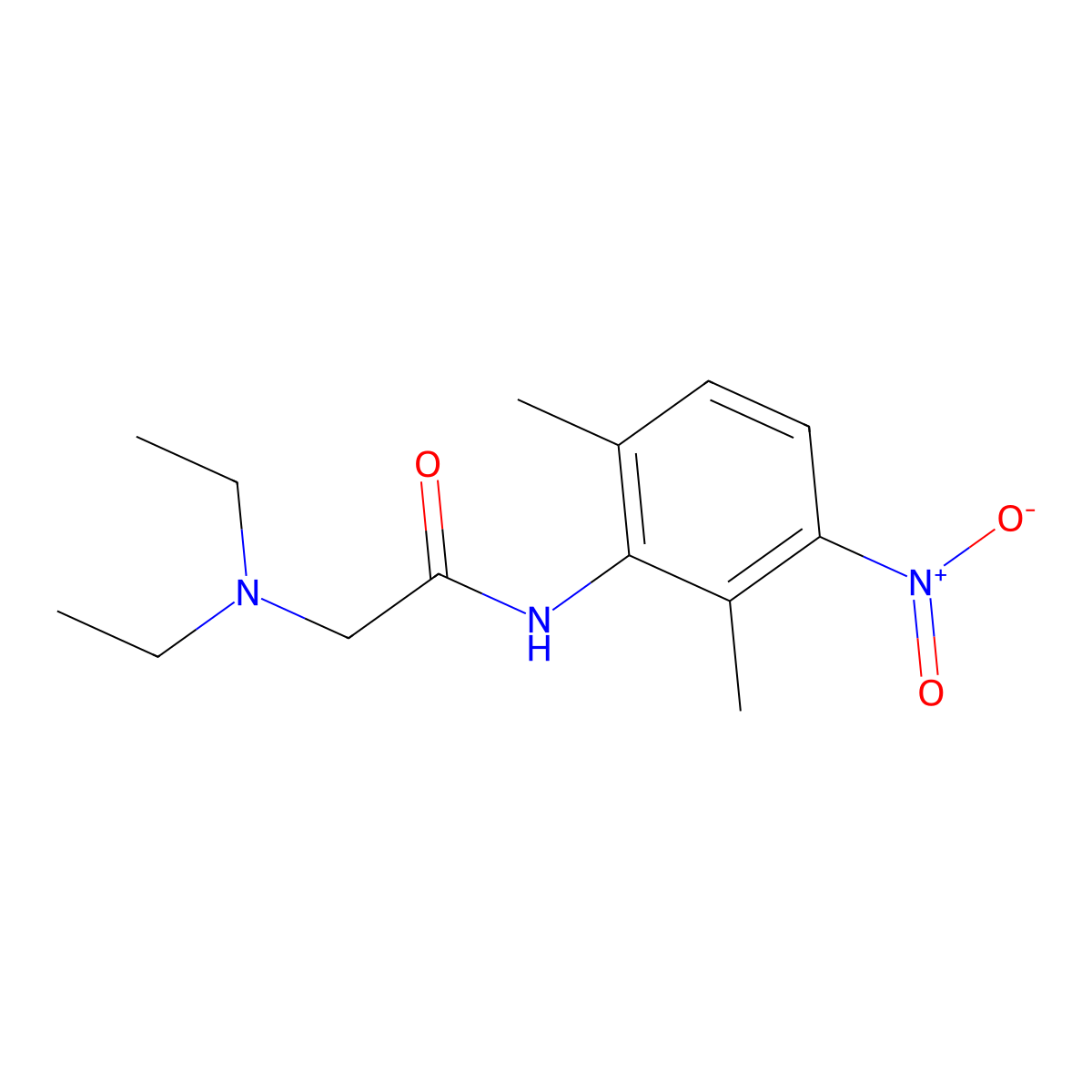 3-Nitro Lidocaine molecular structure, CAS 39942-49-9