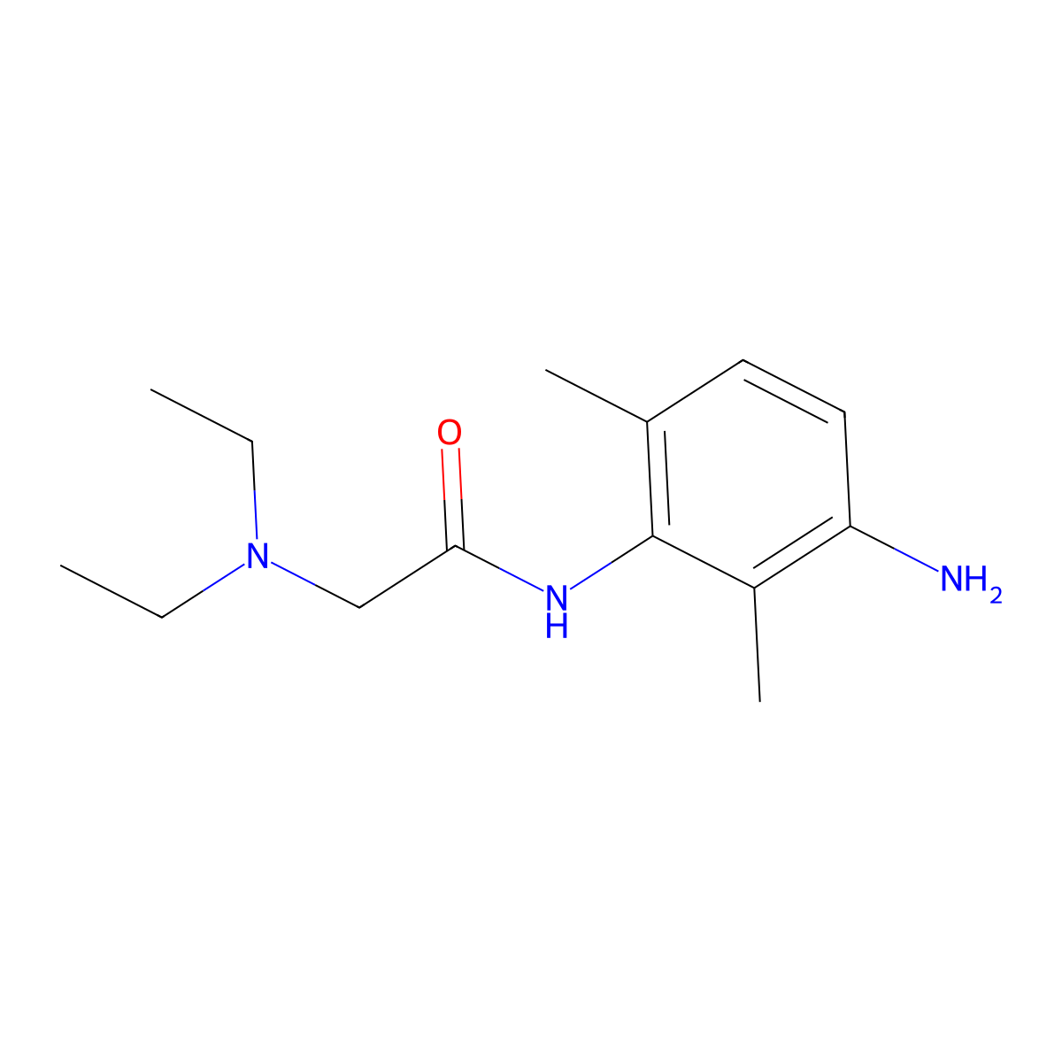 N-(3-Amino-2,6-dimethylphenyl)-2-(diethylamino)acetamide molecular structure, CAS 39942-50-2