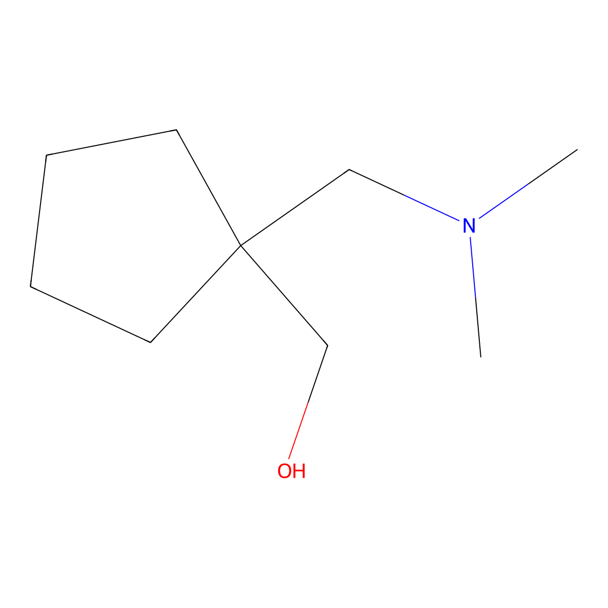 Cyclopentanemethanol, 1-[(dimethylamino)methyl]- molecular structure, CAS 39943-39-0