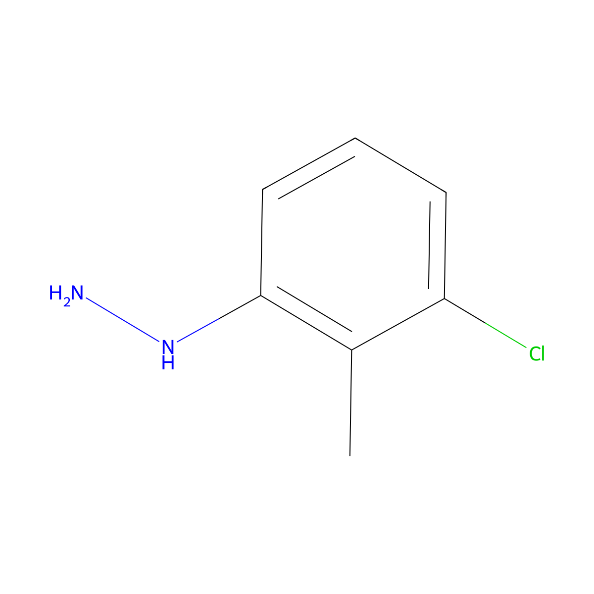 (3-Chloro-2-methylphenyl)hydrazine molecular structure, CAS 39943-64-1