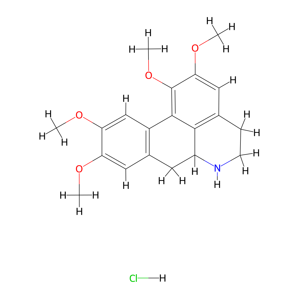 Norglaucine hydrochloride molecular structure, CAS 39945-41-0