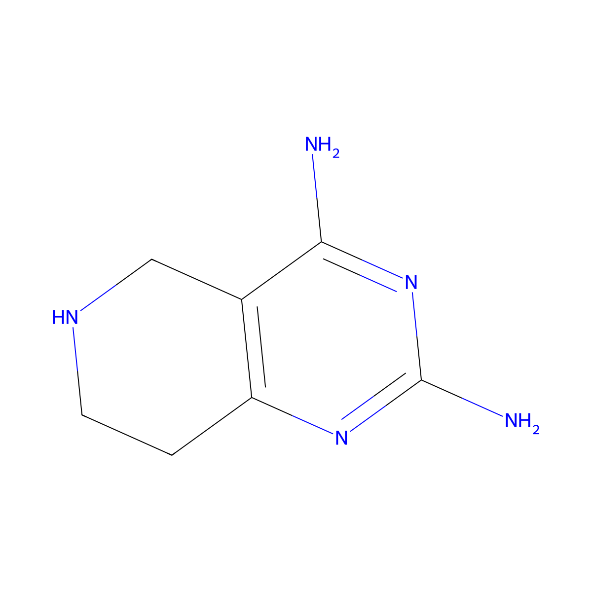 5H,6H,7H,8H-pyrido[4,3-d]pyrimidine-2,4-diamine molecular structure, CAS 39949-17-2