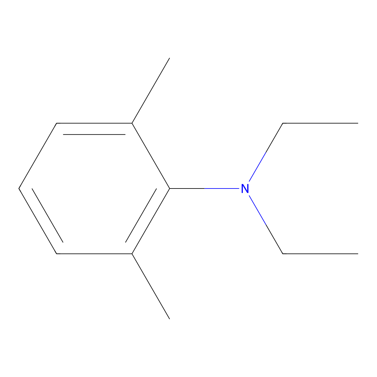 N,n-diethyl-2,6-dimethylaniline molecular structure, CAS 3995-38-8