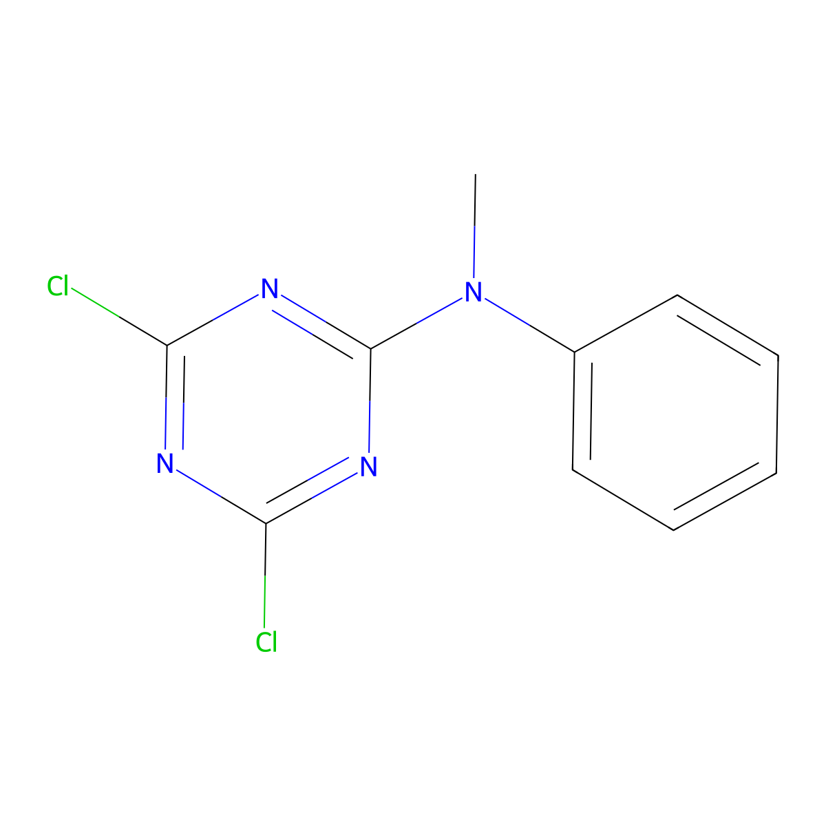 4,6-dichloro-N-methyl-N-phenyl-1,3,5-triazin-2-amine molecular structure, CAS 3995-42-4