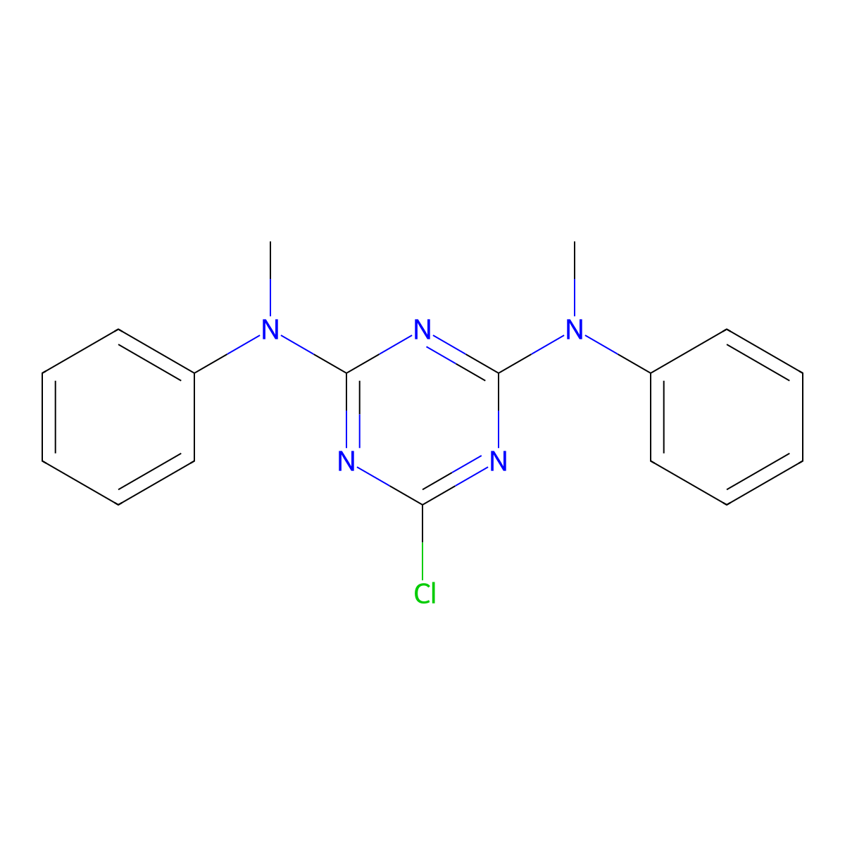 6-Chloro-N~2~,N~4~-dimethyl-N~2~,N~4~-diphenyl-1,3,5-triazine-2,4-diamine molecular structure, CAS 3995-43-5