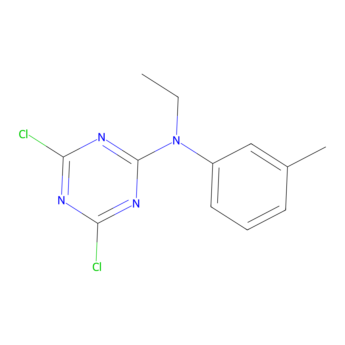 4,6-dichloro-N-ethyl-N-(3-methylphenyl)-1,3,5-triazin-2-amine molecular structure, CAS 3995-56-0