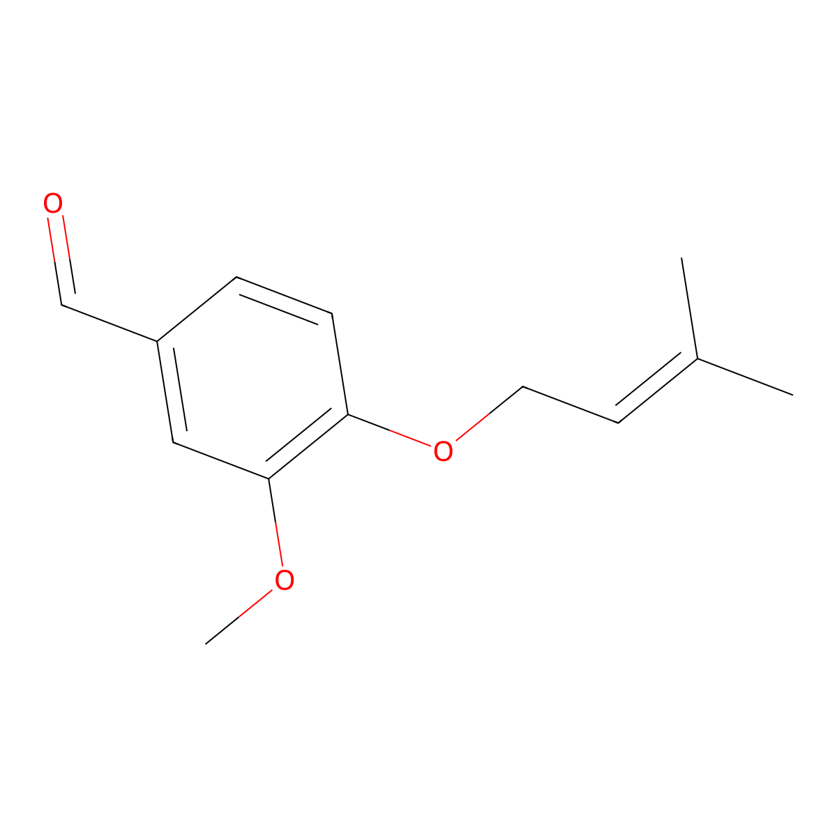 3-Methoxy-4-((3-methylbut-2-en-1-yl)oxy)benzaldehyde molecular structure, CAS 39953-41-8
