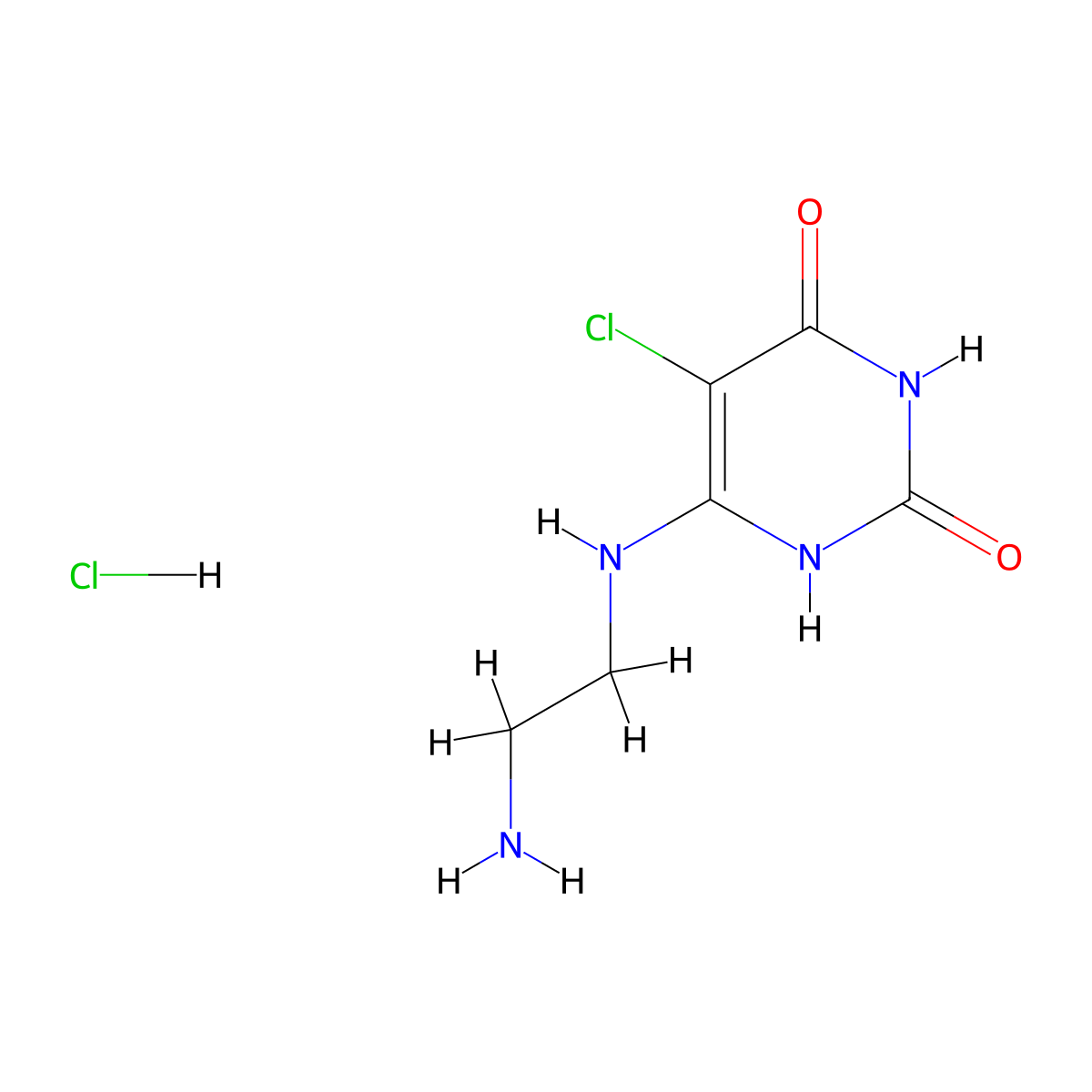 6-((2-Aminoethyl)amino)-5-chloropyrimidine-2,4(1H,3H)-dione hydrochloride molecular structure, CAS 399549-96-3